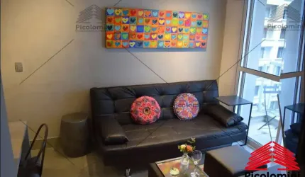 Apartamento à venda Com 32 metros, 1 quarto, sala com sacada, 1 banheiro, 1 vaga de garagem. piscina, academia, lavanderia e mais