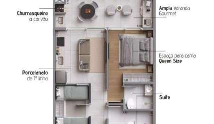 Apto 2dorm/1suíte  -51,70m² - Praia das Toninhas - Ubatuba-SP