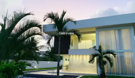 Casa em condomínio fechado com 5 quartos para alugar na Rodovia BA-099 - Estrada do Côco, Praia de Busca Vida, Camaçari, 430 m2 por R$ 27.000