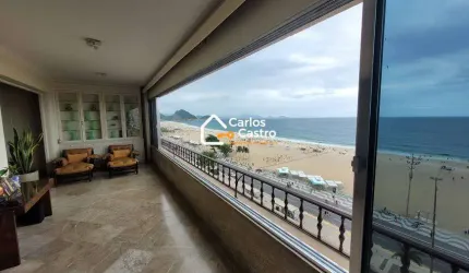 Apto Av. Atlântica - Copacabana p/ venda com 273 m², 3 Qts, 1 Suíte e 2 Vagas. Finamente Mobiliado.