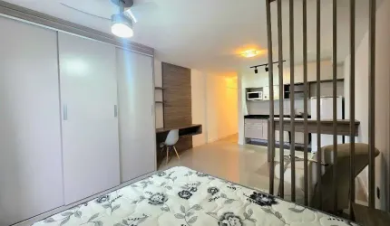 Apartamento Studio mobiliado, andar alto - Edifício HUB