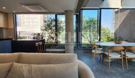 Apartamento Brooklin, 150m², 2 quartos, 2 suítes, sala, terraço, cozinha, lavabo, 2 vagas.