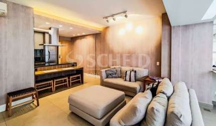 Apartamento mobiliado para locação no Brooklin Paulista com 2 quartos, 1 suíte com closet, 2 vagas