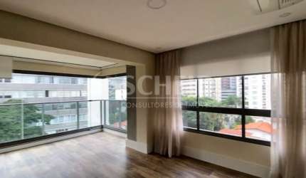 Alugo apartamento no Jardim América, 75m², 2 dorms. (1 suíte), 1 vaga, vista Skyline de São Paulo.