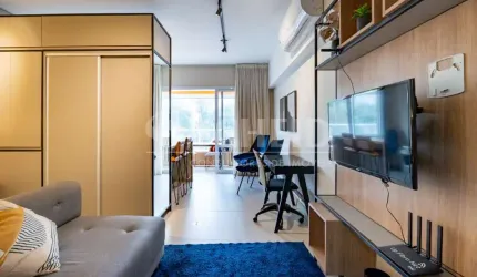 Studio á Venda no Campo Belo Mobiliado com 46m², 1 quarto.