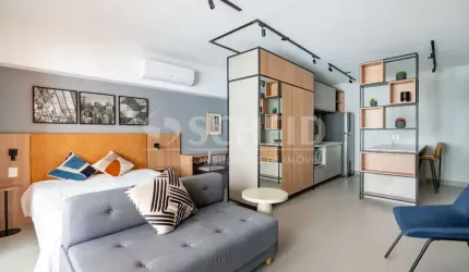 Studio á Vendo Campo Belo com 45m² Mobiliado com 1 quarto.