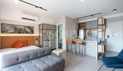 Studio á Venda no Campo Belo Mobiliado com 40m², 1 quarto.