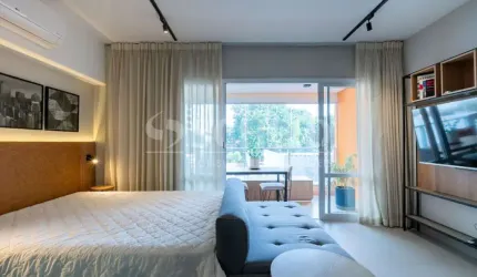 Studio Mobiliado á Venda no Campo Belo com 40m², 1 quarto.