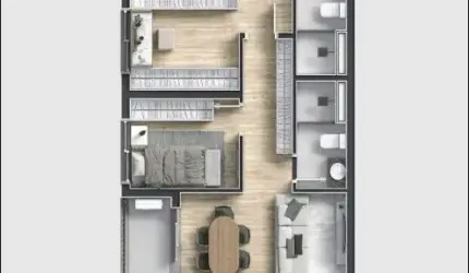 Excelente Apartamento com 3 quartos sendo 1 suíte, 1 vaga