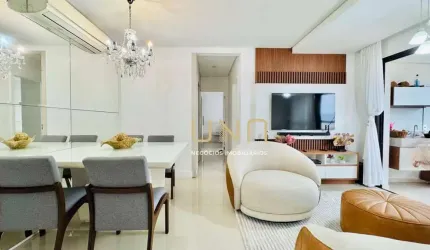 Apartamento de 02 quartos, sendo uma suíte, sacada com churrasqueira e vista mar. Duas vagas de garagem.  Estreito/Florianópolis.