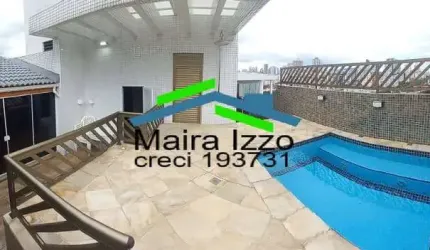 COBERTURA 3 DORMITÓRIOS - PISCINA - CHURRASQUEIRA - MARAPÉ - SANTOS