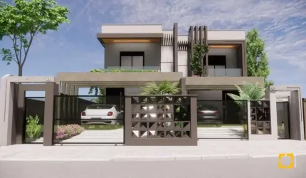 Casa de alto padrão 3 dormitórios 2 vagas de garagem coberta e infraestrutura para automação Alex