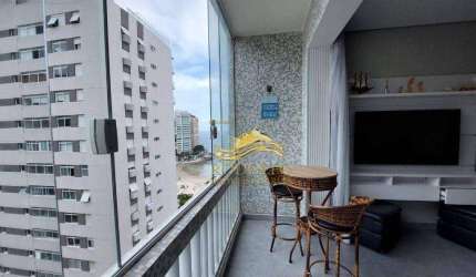 Guarujá Praia das Pitangueiras Linda Vista Mar 3 Dormitórios 75m² Serviço de Praia Portaria 24 Horas