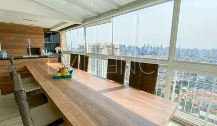 Cobertura à venda com 245 m², Decorada, 3 suítes, 3 vagas, Vila Carrão! TERRAÇO com Hidromassagem