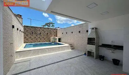 SOBRADO NOVO 3 QUARTOS C/ PISCINA E CHURRASQUEIRA A 100 METROS PRAIA