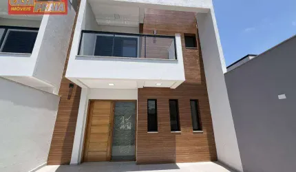 SOBRADO NOVO A 130 METROS DA PRAIA 3 SUITES PISCINA  139 m² por R$ 855.000 - Jardim Marina - Mongaguá/SP