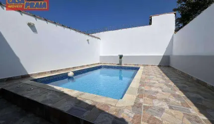 355.000,00 CASA NOVA COM PISCINA 2 QUARTOS, 89 m² por R$ 355.000 - Balneário Flórida Mirim - Mongaguá/SP