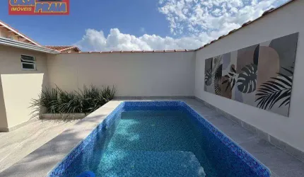 MONGAGUA CASA NOVA COM PISCINA 2 QUARTOS 90 m² por R$ 450.000 - Vila Atlântica - Mongaguá/SP