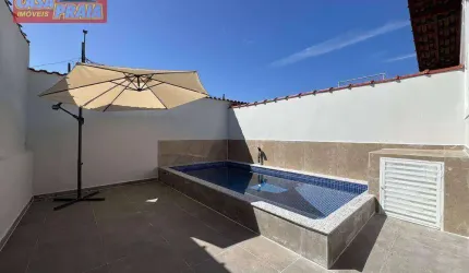375.900 MONGAGUÁ CASA COM PISICNA 2 QUARTOS 76 m² - Jardim Praia Grande