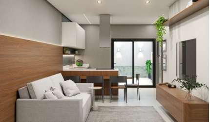 Excelente Geminado novo de alto padrão, sendo 1 suíte amplas mais 2 quartos, com 130,23 m² privativos à venda no bairro Saguaçu em Joinville - SC por R$ 649.000,00