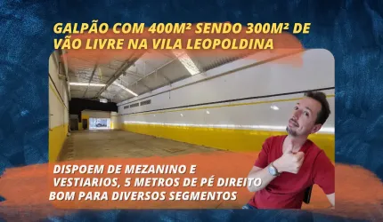 Galpão na travessa da Av Imperatriz Leopoldina com 300m² de area livre