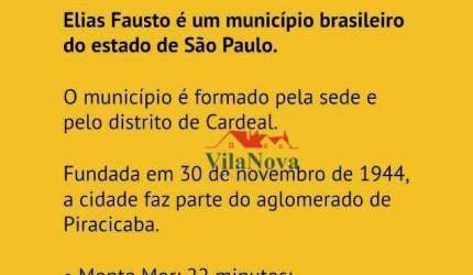 Terreno à venda, 250 m² por R$ 200.000,00 - Elias Fausto - Elias Fausto/SP