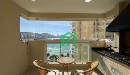Apartamento com Vista para o Mar, Moderno, Varanda Gourmet, 2 Dormitórios (1 Suíte), 2 Vagas de Garagem, Astúrias, Guarujá/SP