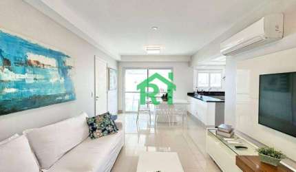 Apartamento frente mar, 3 dormitórios (2 suítes), 2 vagas, varanda gourmet, Enseada, Guarujá/SP.