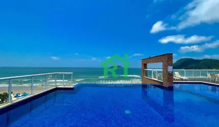 Apartamento Frente Mar, Varanda Gourmet, 2 Suítes, 2 Vagas, Área de Lazer, Tombo, Guarujá/SP