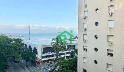 Apartamento Vista para o mar, beira mar, 2 dormitórios à venda, 90 m² por R$ 540.000 - Pitangueiras - Guarujá/SP