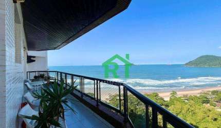 Apartamento  Frente Mar, 3 dormitórios (Suítes), 2 Vagas, Lazer, Praia do Tombo, Guarujá/SP