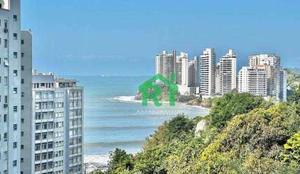 Apartamento beira mar, vista mar, 3 dormitórios (1 suíte), 1 vaga, lazer, Pitangueiras, Guarujá/SP.