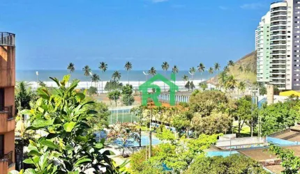 Cobertura beira mar, vista mar, 3 dormitórios (1 suíte), 1 vaga, lazer, Enseada, Guarujá/SP.