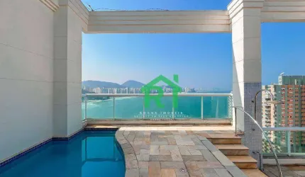 Cobertura Frente-Mar 5 Quartos, Lazer Privativo. Venda, 360m² R$5.500.000 - Jardim Astúrias - Guarujá/SP