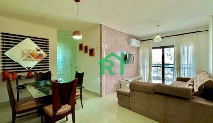 Apartamento moderno, 3 dormitórios (1 suíte), 2 vagas, lazer, Enseada, Guarujá/SP.