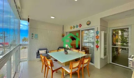Apartamento Frente Mar, Varanda Gourmet, 3 Dormitórios (3 Suítes), 3 Vagas, Lazer, Tombo, Guarujá/SP