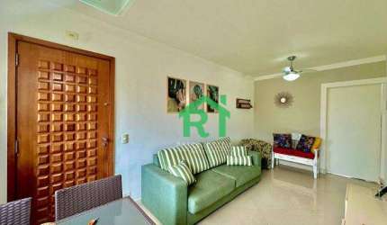 Apartamento reformado, 2 dormitórios (1 suíte), 1 vaga, lazer, Pitangueiras, Guarujá/SP.