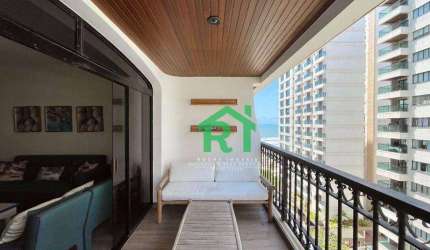 Apartamento à beira mar com 3 dormitórios (3 suítes), 2 vagas, Pitangueiras, Guarujá/SP