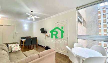 Apartamento Beira Mar com 2 dormitórios, 1 vaga, Praia das Pitangueiras - Guarujá/SP