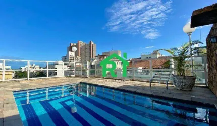Cobertura à beira mar com 2 dormitórios (2 suítes), 2 vagas, Piscina, Praia da Enseada, Guarujá/SP