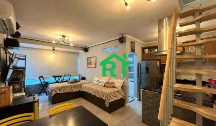 Apartamento Beira Mar, 1 Dormitório (1 Suíte), 1 Vaga, Lazer, Tombo, Guarujá/SP