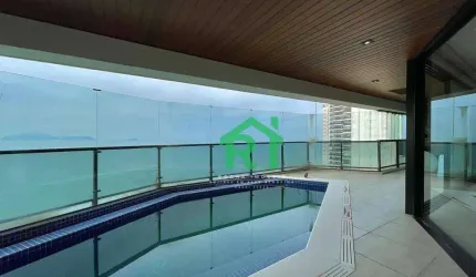 Apartamento Frente Mar, 4 Suítes, 3 Vagas, Área de Lazer, Jardim Astúrias, Guarujá/SP