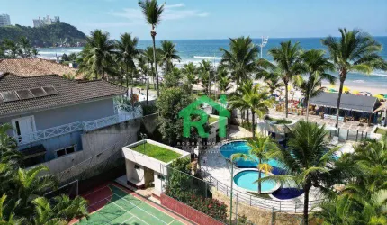 Apartamento à beira mar com 3 dormitórios (3 suítes), 2 vagas, área de lazer, Tombo, Guarujá/SP