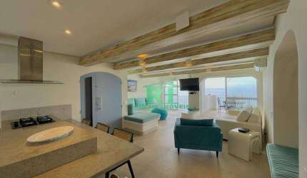 Apartamento Frente Mar, Reformado, 3 dormitórios (2 Suítes), 1 Vaga de Garagem, Pitangueiras, Guarujá/SP