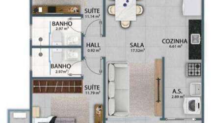 Apartamento à venda, 90 m² por R$ 722.736,00 - Vila Guilhermina - Praia Grande/SP