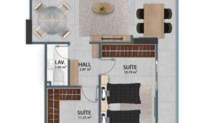 Apartamento à venda, 103 m² por R$ 827.613,54 - Vila Guilhermina - Praia Grande/SP