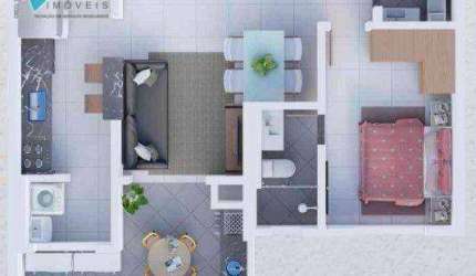 Apartamento com 1 dormitório à venda, 51 m² por R$ 397.610,00 - Vila Guilhermina - Praia Grande/SP