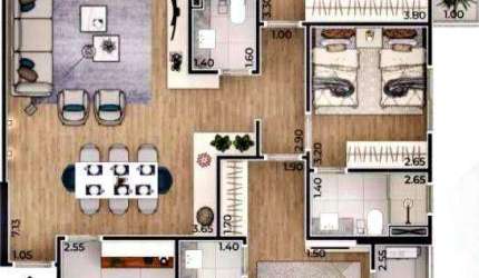 Apartamento com 3 dormitórios à venda, 149 m² por R$ 1.730.000,00 - Canto do Forte - Praia Grande/SP