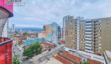 Apartamento mobiliado 2 dormitórios com 1 suíte à venda, 77 m² por R$ 429.000 - Canto do Forte - Praia Grande/SP