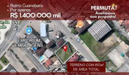 Terreno à venda, 810 m² por R$ 1.400.000 - Guanabara - Joinville/SC